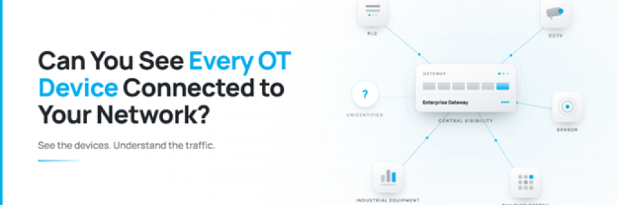 OT network visibility showing connected PLC, CCTV, sensors, building systems and industrial equipment